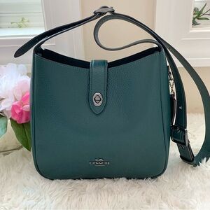 NEW Coach Hadley Convertible Crossbody Leather Shoulder Bag Dark Teal Green NWOT